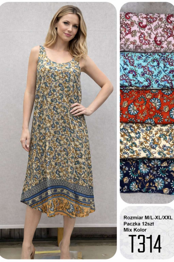 Sukienki damskie Roz M-2XL, Mix Kolor .Paczka 12 szt 1